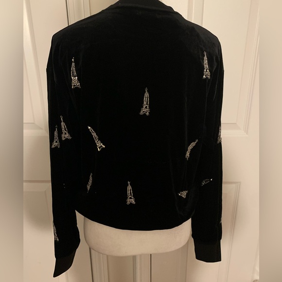 Saint Laurent handmade Black velvet embellished sweatshirt - Picture 4 of 8